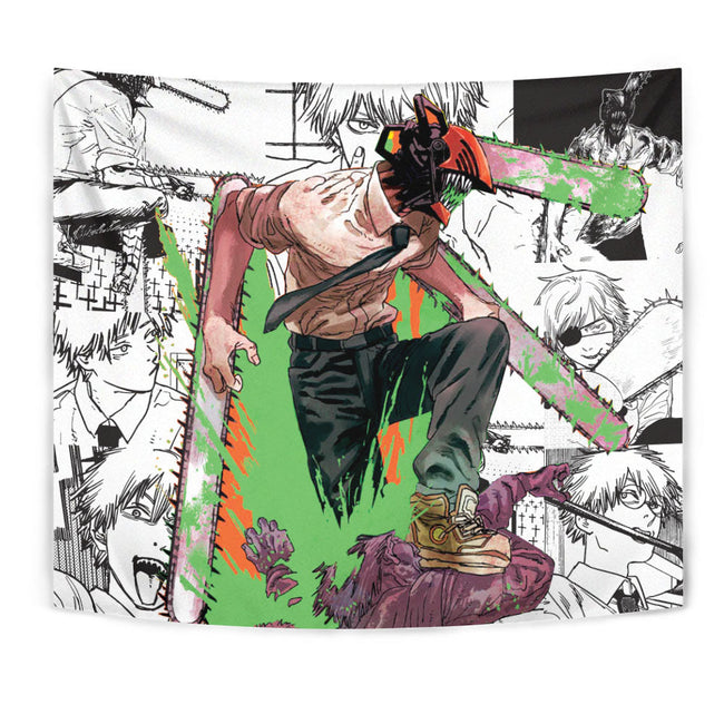 Denji Tapestry Custom Chainsaw Man Anime Manga Room Decor 1 - PerfectIvy