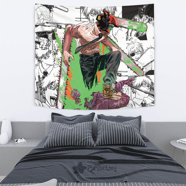 Denji Tapestry Custom Chainsaw Man Anime Manga Room Decor 4 - PerfectIvy