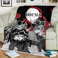 Douma Fleece Blanket Custom Demon Slayer Anime Uniform Mix Manga Style 3 - PerfectIvy