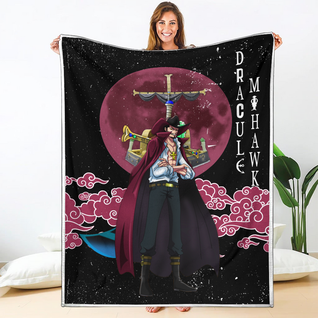 Dracule Mihawk Blanket Moon Style Custom One Piece Anime Bedding 1 - PerfectIvy