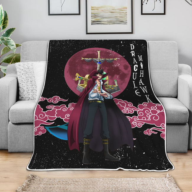 Dracule Mihawk Blanket Moon Style Custom One Piece Anime Bedding 4 - PerfectIvy