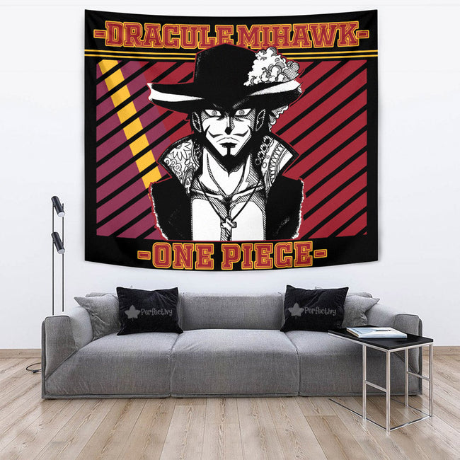 Dracule Mihawk Tapestry Custom One Piece Anime Bedroom Living Room Home Decoration 4 - PerfectIvy