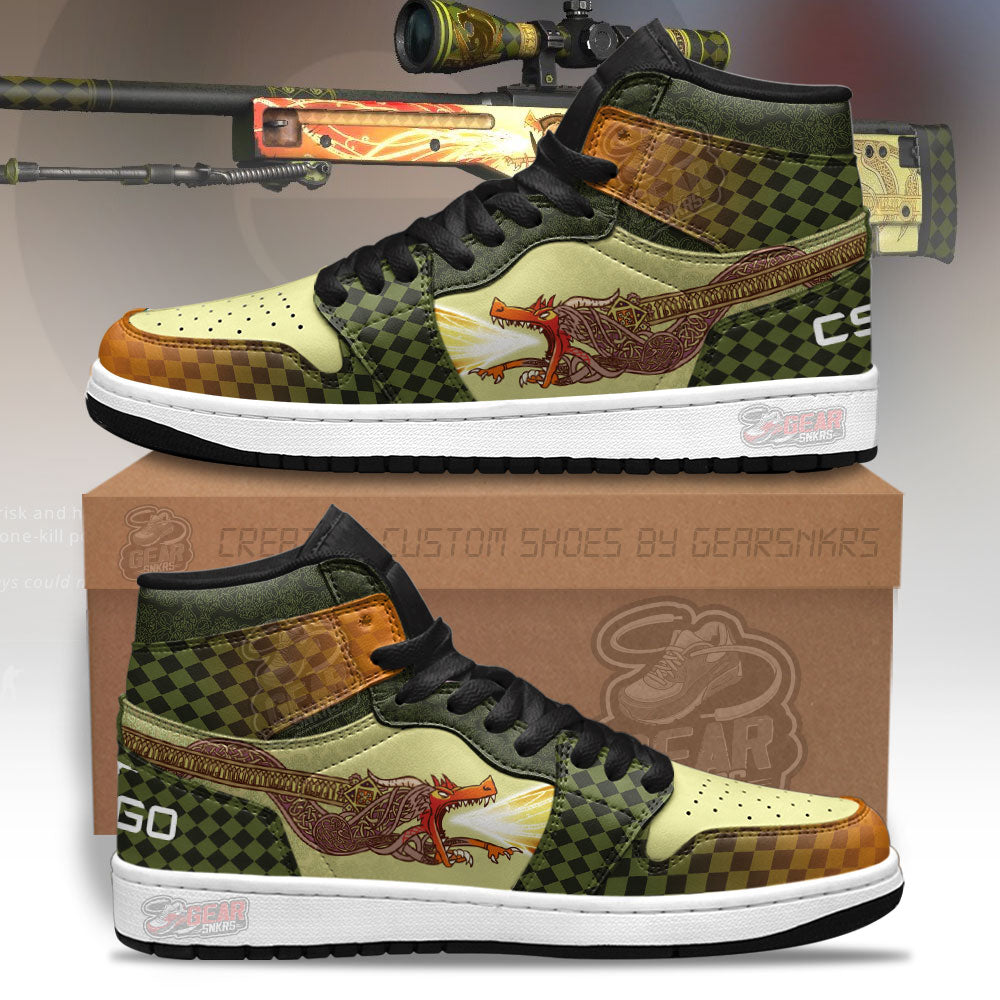 Dragon Lore CounterStrike Skins JD Sneakers Shoes Custom For Fans
