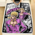 Giorno Giovanna Blanket Fleece Custom JJBA Anime Bedding 2 - PerfectIvy