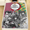 Giyu Tomioka Fleece Blanket Custom Demon Slayer Anime Uniform Mix Manga Style 4 - PerfectIvy