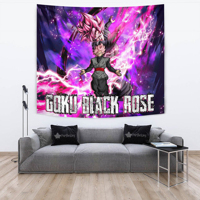 Goku Black Rose Tapestry Custom Dragon Ball Anime Home Decor 2 - PerfectIvy