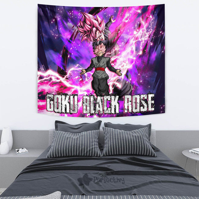 Goku Black Rose Tapestry Custom Dragon Ball Anime Home Decor 4 - PerfectIvy