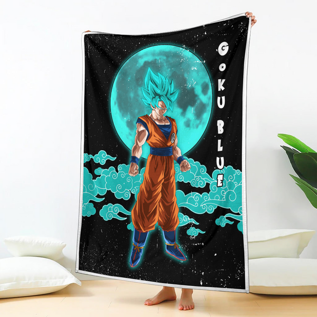 Goku Blue Blanket Custom Cloud Dragon Ball Anime Bedding 2 - PerfectIvy