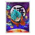 Goku Blue Fleece Blanket Custom Dragon Ball Anime Galaxy Style 1 - PerfectIvy
