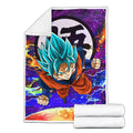 Goku Blue Fleece Blanket Custom Dragon Ball Anime Galaxy Style 2 - PerfectIvy