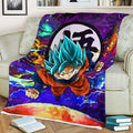 Goku Blue Fleece Blanket Custom Dragon Ball Anime Galaxy Style 3 - PerfectIvy