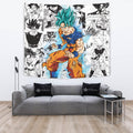 Goku Blue Tapestry Custom Dragon Ball Anime Manga Room Decor 4 - PerfectIvy