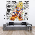 Goku SSJ Tapestry Custom Dragon Ball Anime Manga Room Decor 2 - PerfectIvy