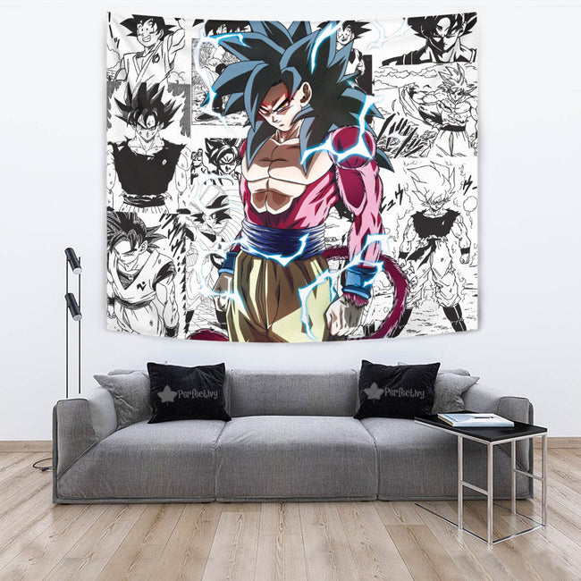 Goku SSJ4 Tapestry Custom Dragon Ball Anime Manga Room Decor 2 - PerfectIvy