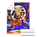 Goku Super Saiyan Fleece Blanket Custom Dragon Ball Anime Galaxy Style 2 - PerfectIvy