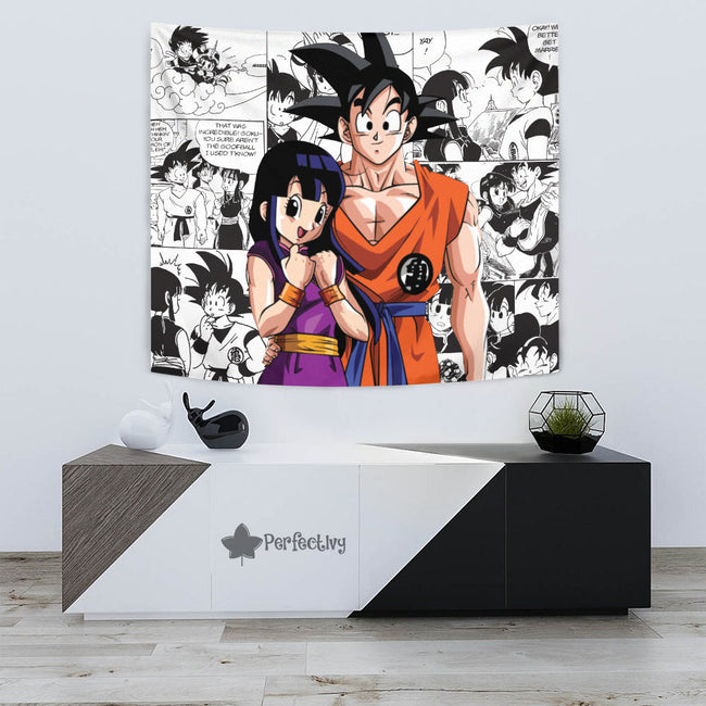Goku x Chichi Tapestry Custom Dragon Ball Anime Room Decor 3 - PerfectIvy