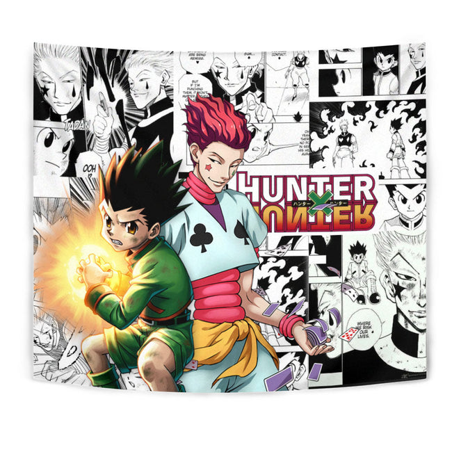 Gon Freecss And Hisoka Tapestry Custom Hunter x Hunter Anime mix Manga Home Room Wall Decor 1 - PerfectIvy