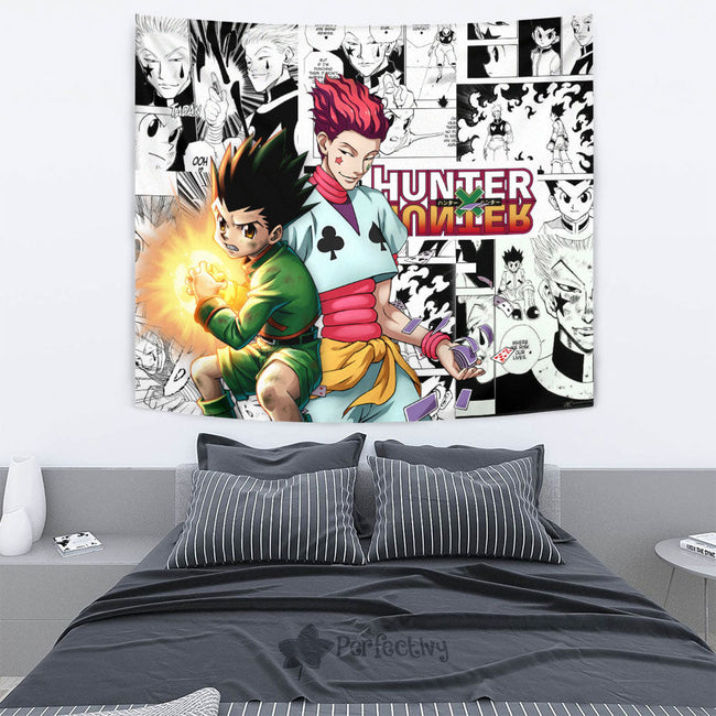 Gon Freecss And Hisoka Tapestry Custom Hunter x Hunter Anime mix Manga Home Room Wall Decor 2 - PerfectIvy