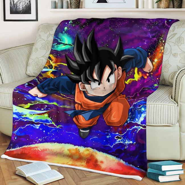 Goten Fleece Blanket Custom Dragon Ball Anime Galaxy Style 3 - PerfectIvy