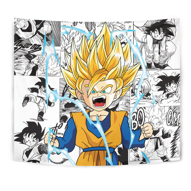 Goten SSj Tapestry Custom Dragon Ball Anime Manga Room Decor 1 - PerfectIvy