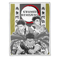Gyomei Fleece Blanket Custom Demon Slayer Anime Uniform Mix Manga Style 1 - PerfectIvy