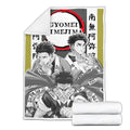 Gyomei Fleece Blanket Custom Demon Slayer Anime Uniform Mix Manga Style 2 - PerfectIvy