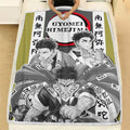 Gyomei Fleece Blanket Custom Demon Slayer Anime Uniform Mix Manga Style 4 - PerfectIvy