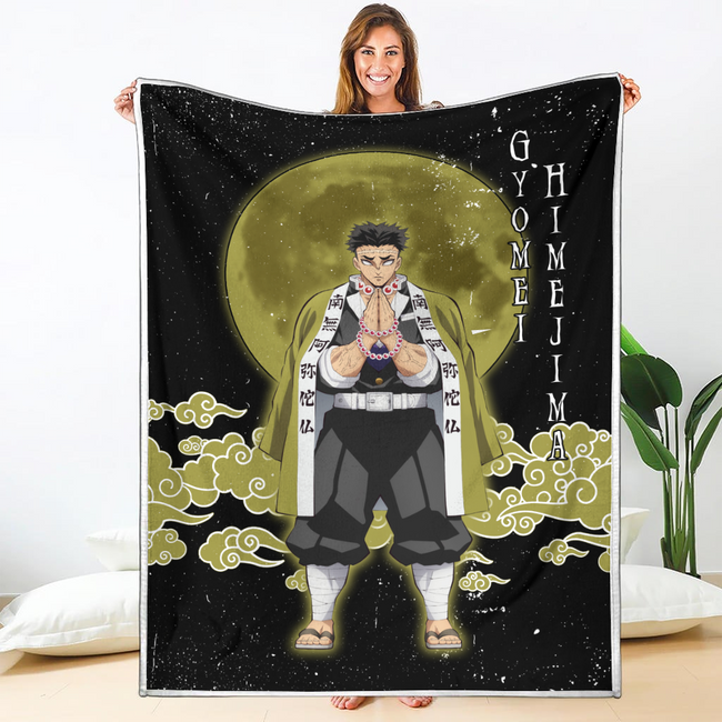 Gyomei Himejima Blanket Custom Moon Style Demon Slayer Anime Bedding 1 - PerfectIvy