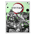 Gyutaro Fleece Blanket Custom Demon Slayer Anime Uniform Mix Manga Style 1 - PerfectIvy