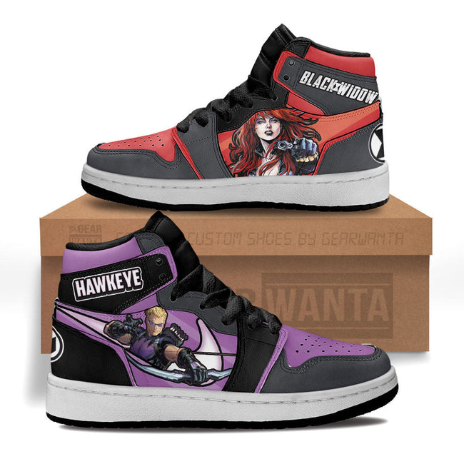 Hawkeye vs Black Widow Kid Sneakers Custom For Kids 1 - PerfectIvy