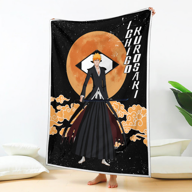 Ichigo Kurosaki Blanket Moon Style Custom Bleach Anime Bedding 2 - PerfectIvy