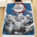 Inosuke Fleece Blanket Custom Demon Slayer Anime Uniform Mix Manga Style 4 - PerfectIvy