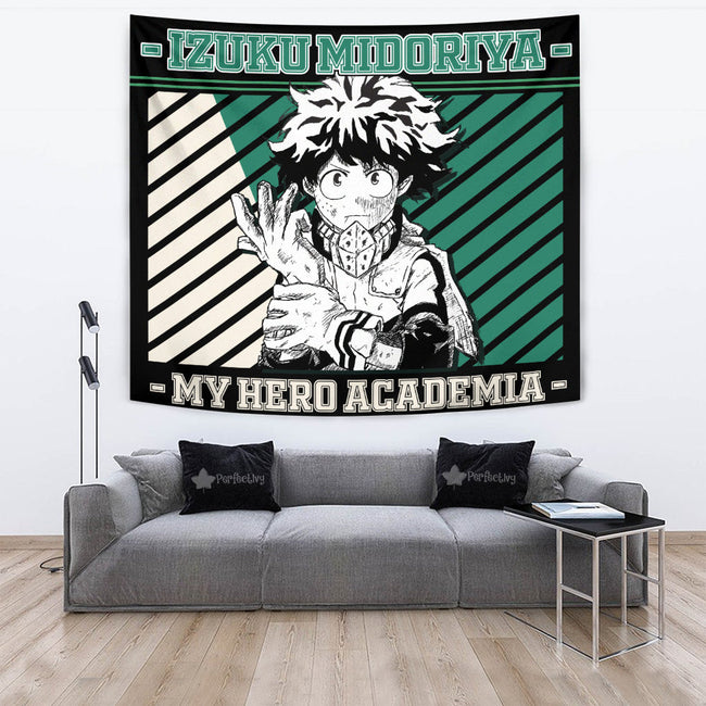 Izuku Midoriya Tapestry Custom My Hero Academia Anime Home Wall Decor For Bedroom Living Room 4 - PerfectIvy