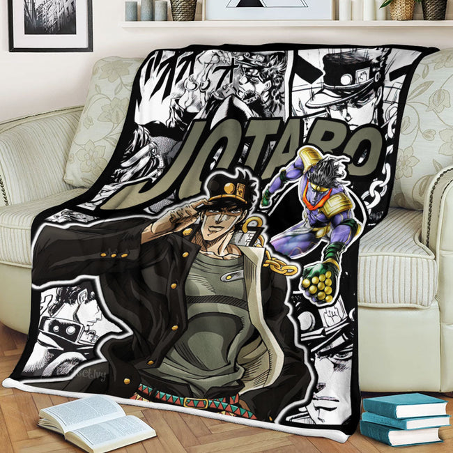 Jotaro Kujo Blanket Fleece Custom JJBA Anime Bedding 2 - PerfectIvy