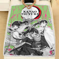 Kanao Fleece Blanket Custom Demon Slayer Anime Uniform Mix Manga Style 4 - PerfectIvy