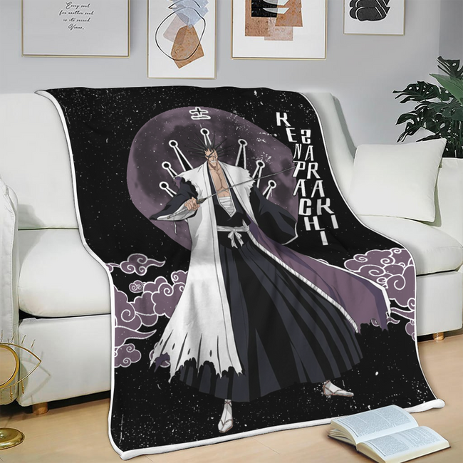 Kenpachi Zaraki Blanket Moon Style Custom Bleach Anime Bedding 3 - PerfectIvy