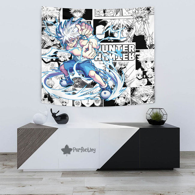 Killua Godspeed Tapestry Custom Hunter x Hunter Anime mix Manga Home Room Wall Decor 3 - PerfectIvy