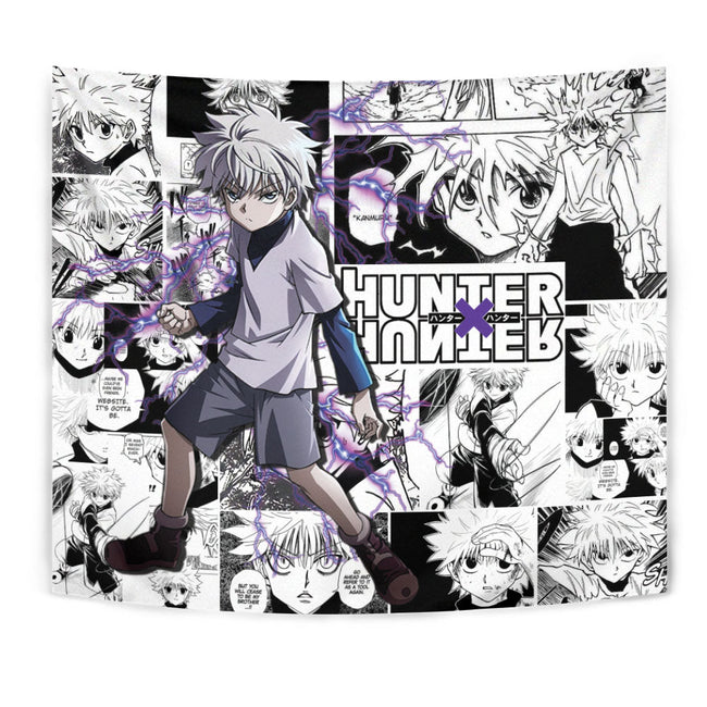 Killua Zoldyck Tapestry Custom Hunter x Hunter Anime mix Manga Home Room Wall Decor 1 - PerfectIvy