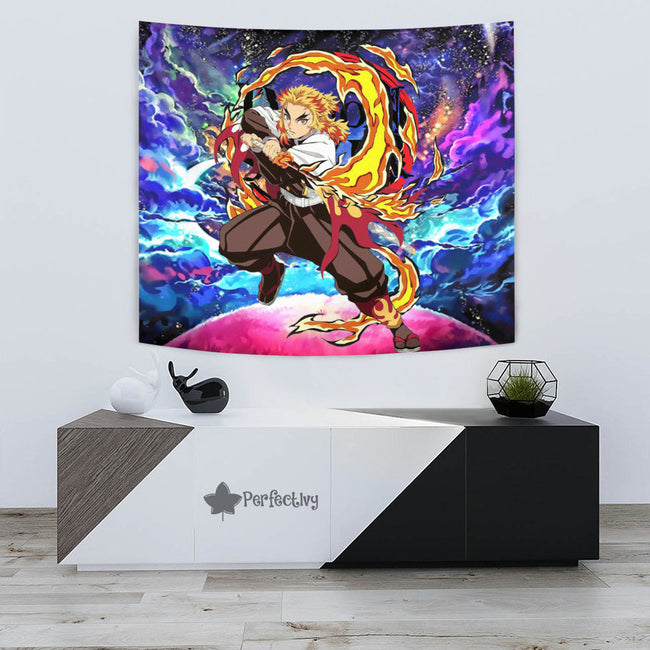 Kyojuro Rengoku Tapestry Custom Galaxy Demon Slayer Anime Room Decor 4 - PerfectIvy