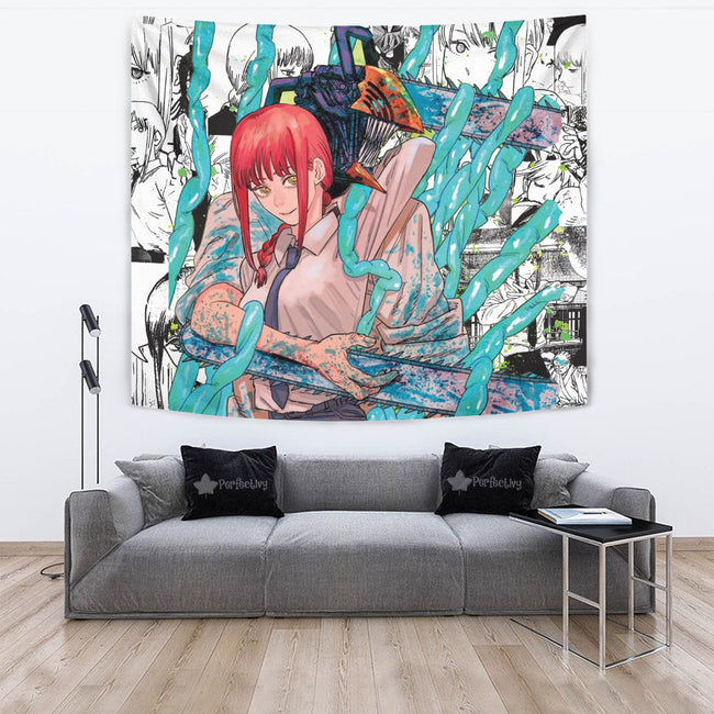 Makima Tapestry Custom Chainsaw Man Anime Manga Room Decor 4 - PerfectIvy