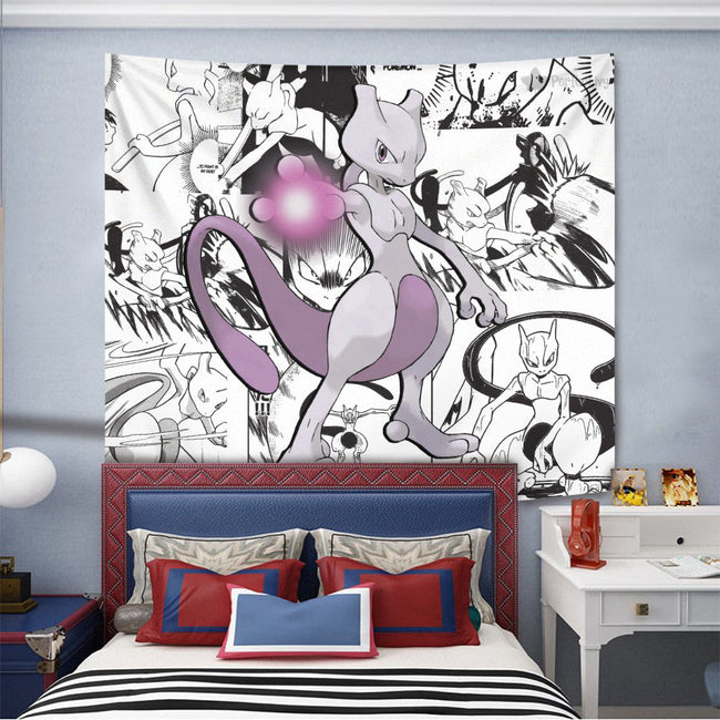 Mewtwo Tapestry Custom Pokemon Manga Anime Room Decor 1 - PerfectIvy