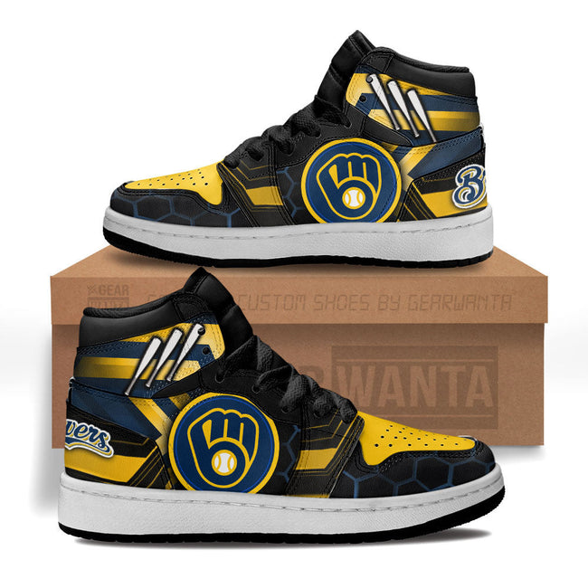 Milwaukee Brewers Kid Sneakers Custom For Kids 1 - PerfectIvy