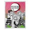 Mitsuri Kanroji Fleece Blanket Custom Demon Slayer Anime Uniform Mix Manga Style 1 - PerfectIvy