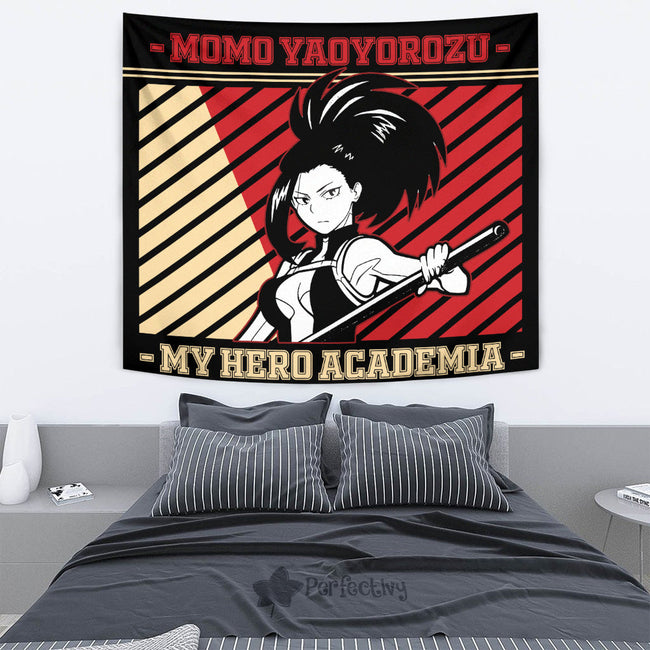 Momo Yaoyorozu Tapestry Custom My Hero Academia Anime Home Wall Decor For Bedroom Living Room 2 - PerfectIvy