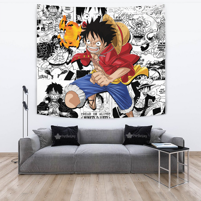 Monkey D. Luffy Tapestry Custom One Piece Anime Manga Room Wall Decor 2 - PerfectIvy