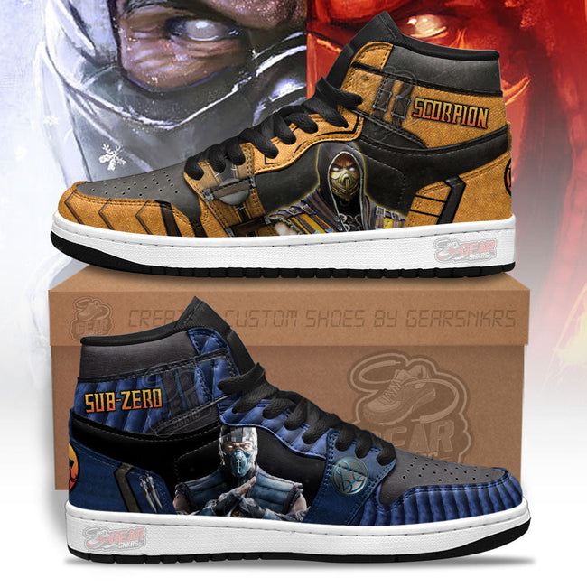 Mortal Kombat Sneakers Scorpion vs Sub-zero JD Sneakers Shoes Custom For Fans 1 - PerfectIvy