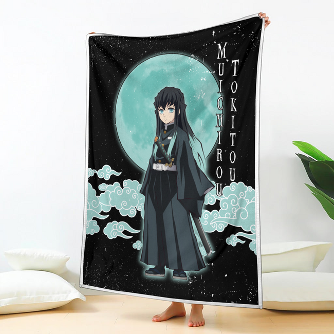 Muichirou Tokitou Blanket Custom Moon Style Demon Slayer Anime Bedding 2 - PerfectIvy