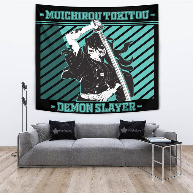 Muichirou Tokitou Tapestry Custom Demon Slayer Anime Home Wall Decor For Bedroom Living Room 4 - PerfectIvy