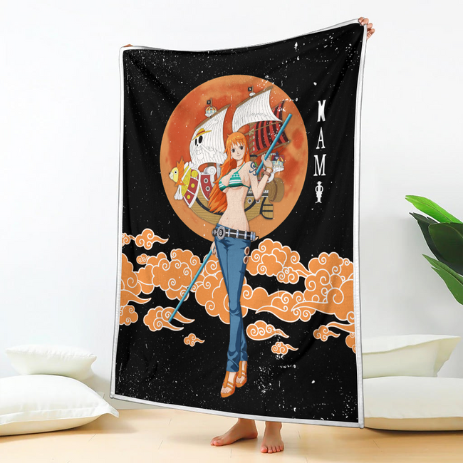 Nami Blanket Moon Style Custom One Piece Anime Bedding 2 - PerfectIvy
