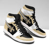 New Orleans Saints Golden Black Logo Shoes Custom 1 - PerfectIvy